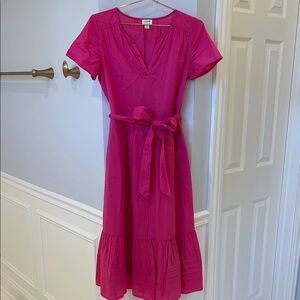 J. Crew Pink Flutter Sleeve Sundress